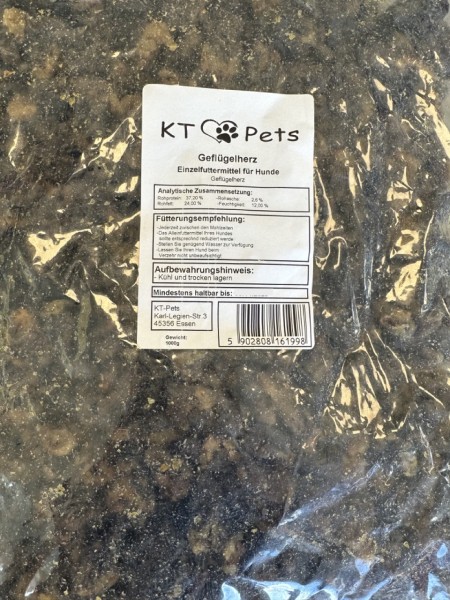 KT-Pets - Hühnerherzen getrocknet 1kg