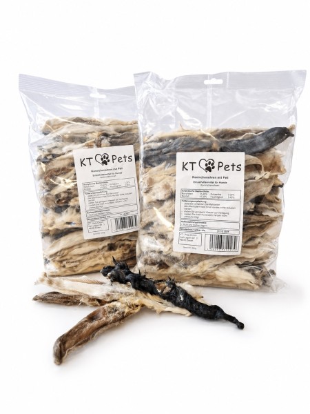 KT-Pets - Kaninchenohren mit Fell 2x500g