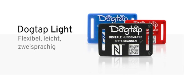 Dogtap Light, Digitale Hundemarke,big, 67mm x 40mm