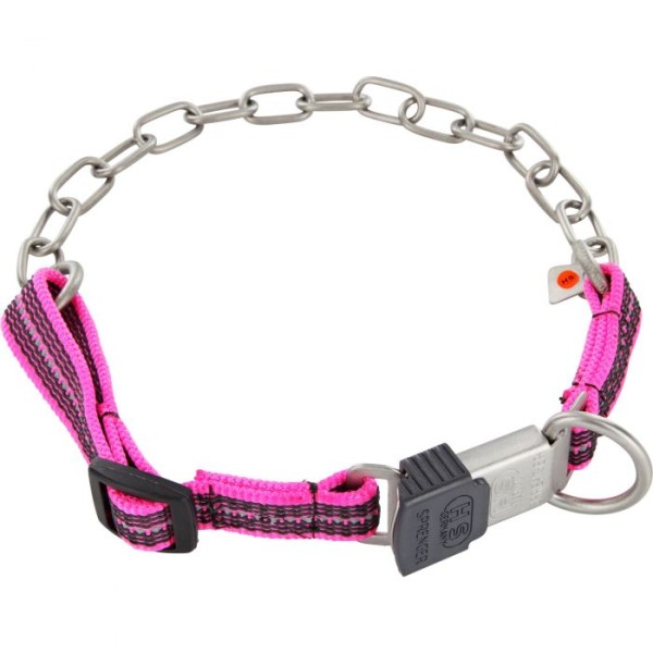Sprenger - Halskette, verstellbar, mit ClicLock - Edelstahl Rostfrei matt, 3,0 mm, pink