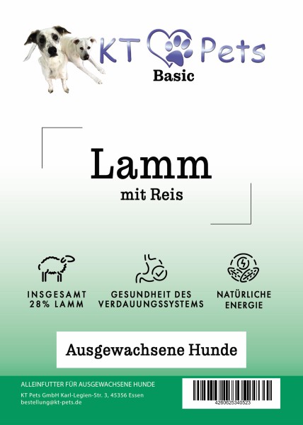 KT-Pets - Basic - Lamm mit Reis 10 kg