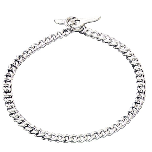 Sprenger - Halskette mit Knebelverschluss, flach geschliffene, enge Glieder - Stahl verchromt, 3,0 m