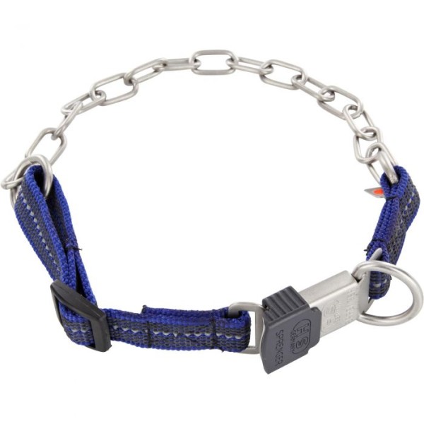 Sprenger - Halskette, verstellbar, mit ClicLock - Edelstahl Rostfrei matt, 3,0 mm, cyan