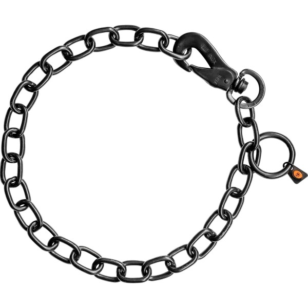 Sprenger - Halskette, verstellbar - mit SPRENGER-Haken - Edelstahl Rostfrei schwarz, 4,0 mm
