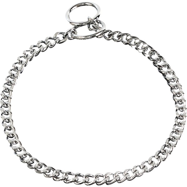 Sprenger - Halskette, flach geschliffene, enge Glieder - Stahl verchromt, 3,0 mm